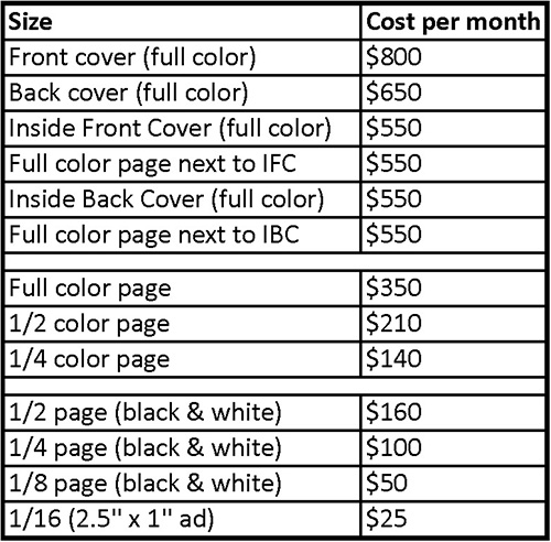 "Florida" magazine advertising rates rates for advertising in "Florida" russian magazine